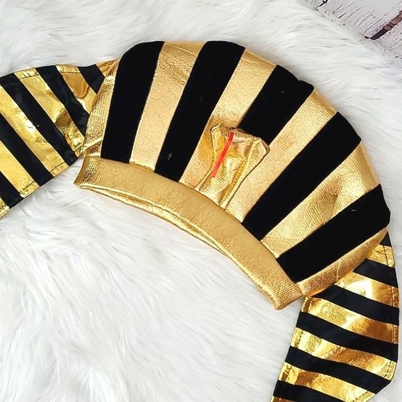 Spirit Halloween Egyptian Pharaoh Cleopatra Dress & Pharaoh Hat Women Sz M(8-10) - Picture 5 of 17